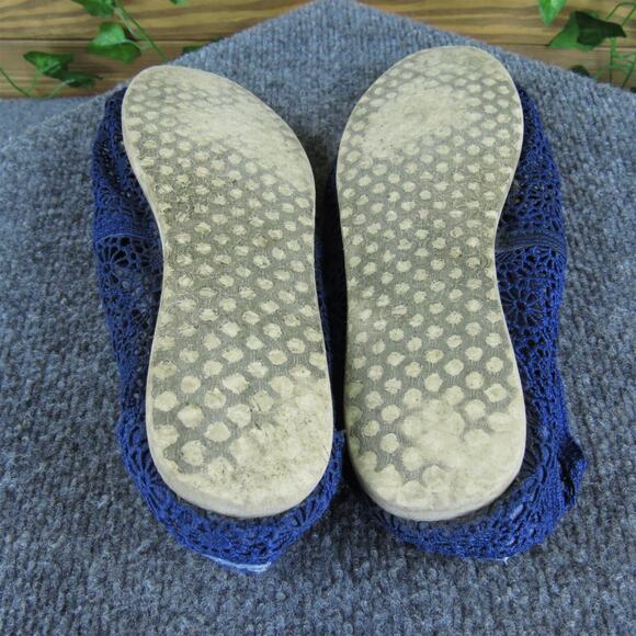 TOMS Women's Alpargata‎ Flat Blue Fabric Sz 8.5 Medium Used 2025 - Picture 5 of 6